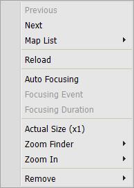 Refer to Control Toolbar (p. 52) for details. List: Displays the list of the previous or next connected maps.