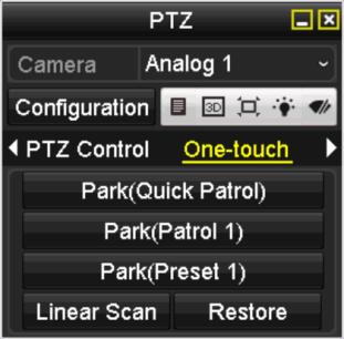 3.2.2 Configuring Park Actions Purpose: HD-TVI Speed Dome Quick Start Guide For some certain model of the speed dome, it can be configured to start a predefined park action (scan, preset, patrol and