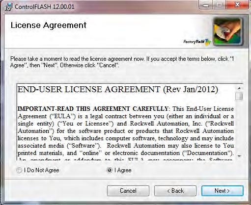 5. After reviewing the End-User License Agreement, click I agree