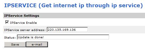 IP Server: Allows you can find your 9258 WiFi on the internet without