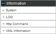 Information The Information section contains the: System: The System section will provide The basic information on the device including