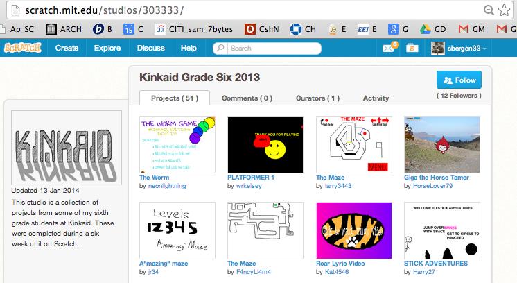 The projects are at http://scratch.mit.edu/studios/303333/ but also on our January webpage direct under the list of names and partners.
