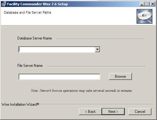 Chapter 3: Installing Facility Commander Wnx Enterprise Edition Server Figure 69: Database and File Server Paths 7. Click Next. The Change the secure Password window opens.