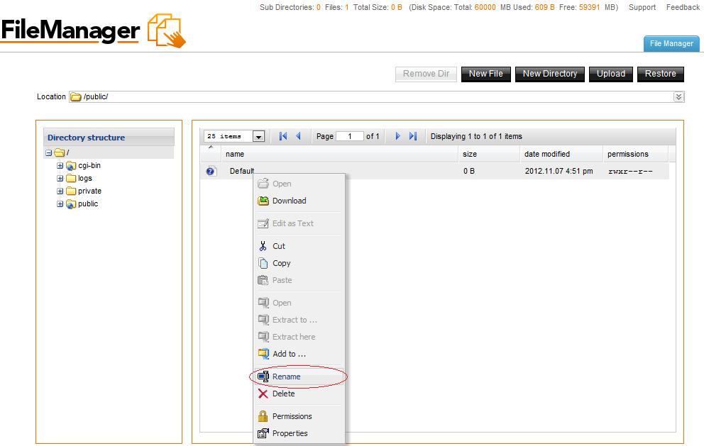 Page 6 of 13 FileManager 3.2 3. Enter the new name. 4. Click Rename. 2.