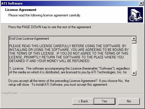 next step. 8. The License Agreement dialog box appears.