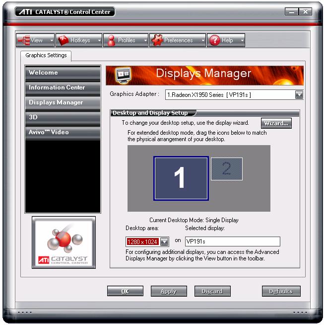 Right-click the Windows desktop and click ATI CATALYST Control Center.