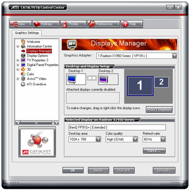 Chapter 3: Software Installation Enable Clone Mode If the secondary device is disabled: 1. Click Displays Manager in Advanced View. 2.