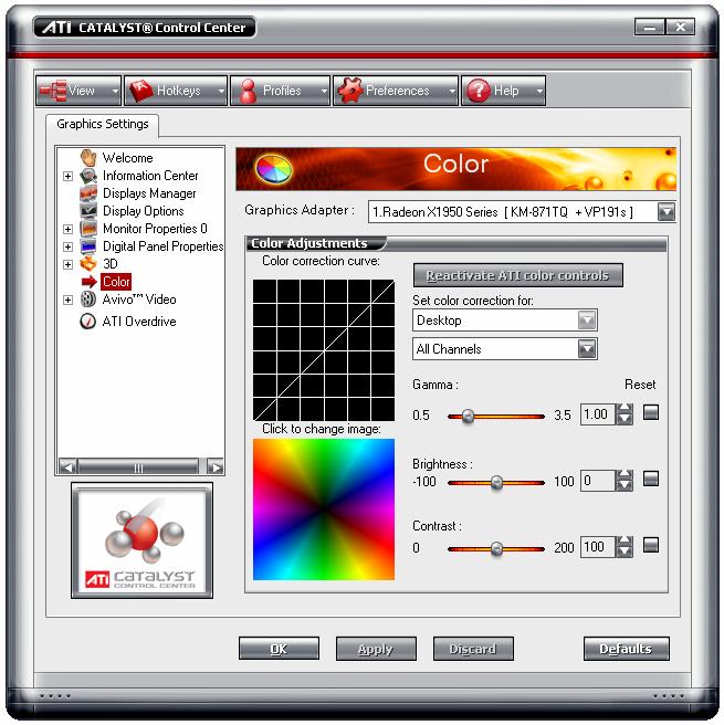 Chapter 3: Software Installation 3.9 Color Desktop Adjust the overall richness of color by using the Gamma control.
