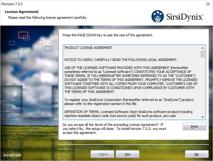 6. Review the License Agreement, then click Yes.
