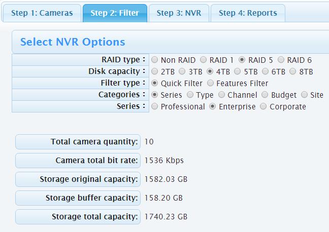 RAID Type: RAID 5 Disk Capacity : 4TB Filter