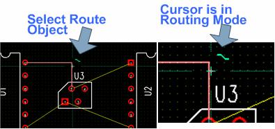 Manual Routing As you mouseover the route, the cursor