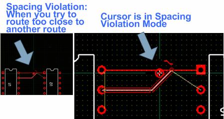 Figure 17: Cursor Modes: Re-Route Mode A spacing