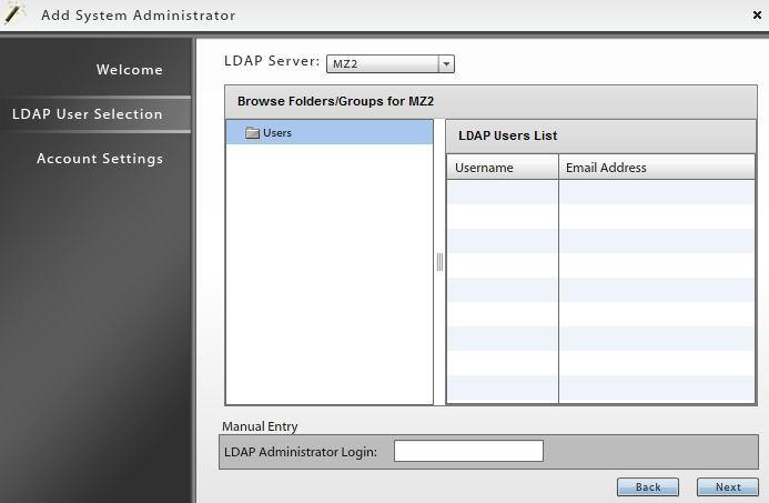 Add an LDAP Authenticated System Administratr Lgin Add a system administratr lgin that authenticates using the administratr s