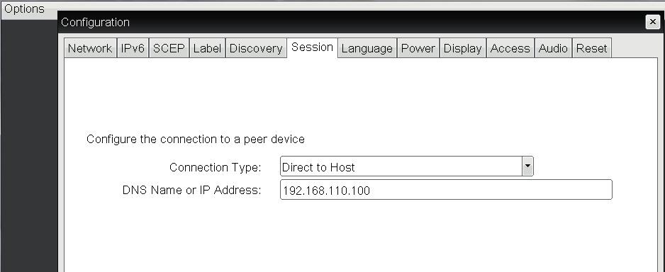1 Select PCoIP session type To set the type of PCoIP session the zero client will use to connect the host, use the OSD and change the configuration settings. 2.