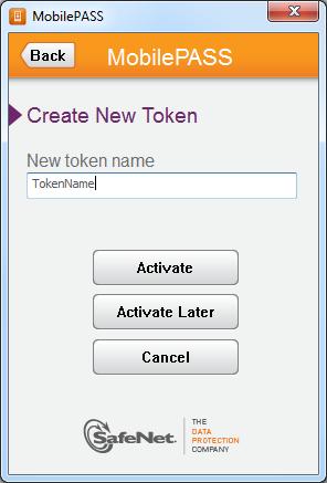 P a g e 8 5. MobilePASS has opened. Assign a name to your token and select "Activate" to activate. 6. Next you will set your Token PIN. Your Token PIN should: -be memorable.