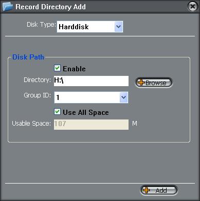 local hard disk type, as shown below: Click on the "Browse" button to eject