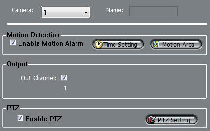 Select "Enable PTZ", Click "PTZ alarm settings" can be set to trigger alarms when the PTZ preset position and name. 4.
