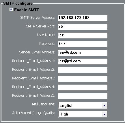 4. SMTP After SMTP is enabled, when triggered by