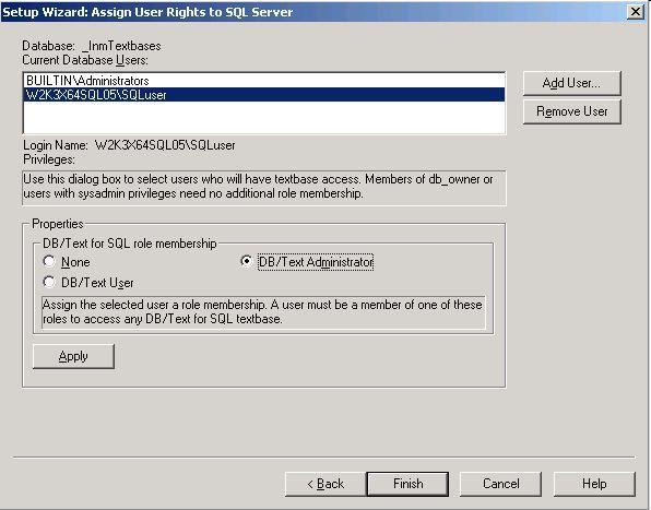 19. If you selected SQL Authentication in the Authentication Options dialog box, the Change SQL Password dialog box appears.