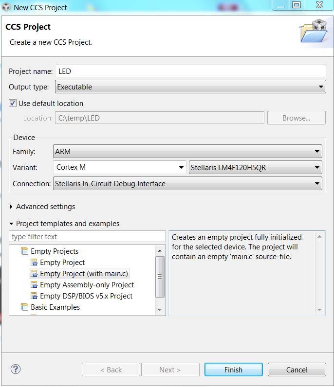 Figure 12. Project Properties For the tutorial project, select the options as shown in Figure 12. These steps identify the project name.
