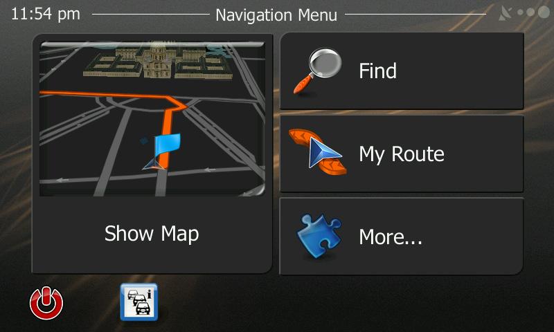 Starting Navigation Scroll to the Navigation icon on the Adaptiv homescreen. Once Navigation mode is entered the supplied Touchpad must be used to control all Navigation features.