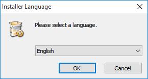 Then please choose your language, confirm with OK and launch the installation wizard by pressing Net >.