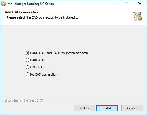 Depending on the CAD application please select the appropriate CAD data connection.