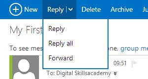 A new email will automatically be created to the sender with the original subject pre-fixed with FW:. This allows the recipient to see that this is a forwarded email.
