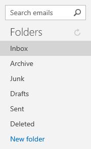 Inbox: All received emails arrive in here Archive: This is where you can archive important emails that you don t want to have in your inbox Junk: Where Spam and other unimportant marketing emails