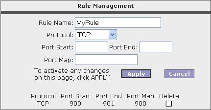 9. Enter or edit a Rule Name that helps you remember what this rule is for. Each port forwarding rule must have a unique rule name.