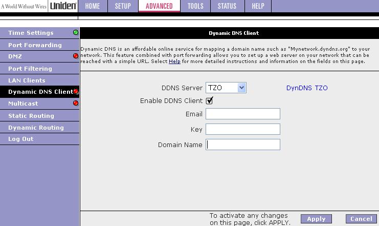 User Name, Password, and Domain Name When you sign up for DDNS service, you will be given a Domain name that identifies your network to your DDNS service provider, a User Name, and a Password.