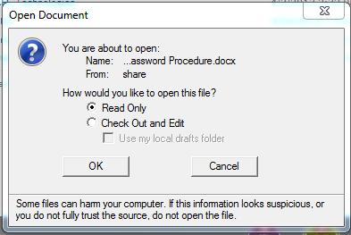 Edit Documents To edit a document from a document library, it is important to first check the file out.