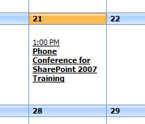 b. To edit an event in a graphical display of a calendar, click the item on the calendar, and then click Edit Item.