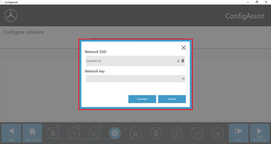 Figure 8: Network selection Now enter your network key in the window that appears, and then click on