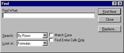 Finding Data When finding information in Excel, you can put in a portion of the information to be found, such as cook, or all of the information to be found in a single cell such as cook paul.