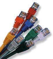 CABLE ASSEMBLIES Enhanced Category 5, Booted Color Part Number Black 406483-X Gray 219241-X Blue 219242-X Green 219243-X Red 219244-X White 219245-X Yellow 219246-X Orange 219184-X Violet 1499094-X X