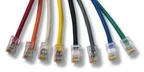 stranded UTP, 24 AWG conductors Non-Plenum Color-matched snagless boots Universal wiring (T568A/T568B) TWISTED PAIR CABLE ASSEMBLIES 141 Enhanced Category 5, Bootless Exceed Category 5e performance