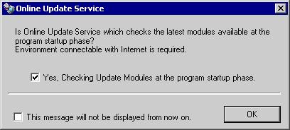 When you receive the online update service, check "Yes,