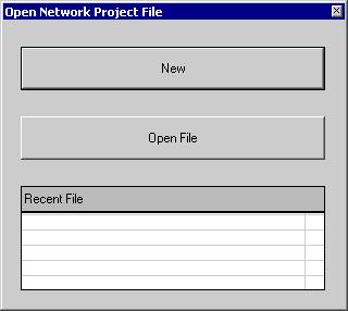 Starting 'Pro-Studio EX' 3.1.2 Selecting Network Project File After the program has started, the "Open Network Project File" screen will appear in front of the start screen.