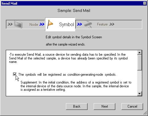 Trial of Send Mail Function STEP 2 Registering Symbols This step registers the device address from