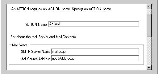 Trial of Send Mail Function STEP 4 Setting Feature (ACTION) This step sets functions (ACTION) to use.