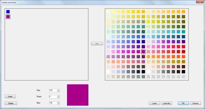 Create your own colour card As mentioned Design-Partner has a standard colour card included. However, we recommend that you create one or more colour cards of you own matching the arn you are using.