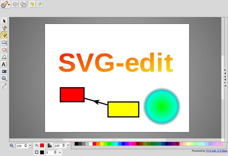 Figure 2 - SVG-Edit interface This application creates a SVG file, which will be used in SVG code property.