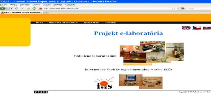 Projekt E-Laboratoř, realizovaný v spolupráci s Trnavskou univerzitou v Trnave a univerzitou Tomáše Bati ve Zlíne (Schauer a kol. 2010) je dostupný na http://www.ises.info (Obr. 7a, b).