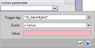 6.9 Working in the Sequence editor For tag types that support a comparison value, the "Value" field in the dialog box becomes enabled. In the example below, the user has selected a WORD address.