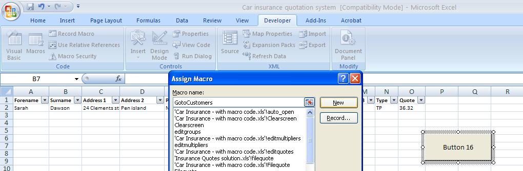 Example Analysis Output Macros Part 2 To make the spreadsheet system easy to use for the user create buttons that will do the following tasks 1. Go to the Group Worksheet to Edit Group information 2.