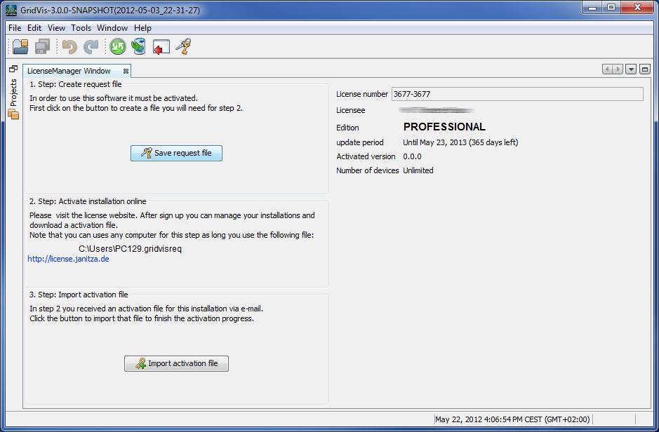 Use Already Available Edition (select from your list of edition) This button is used to activate further GridVis software installations of an already available edition (see Software versions).