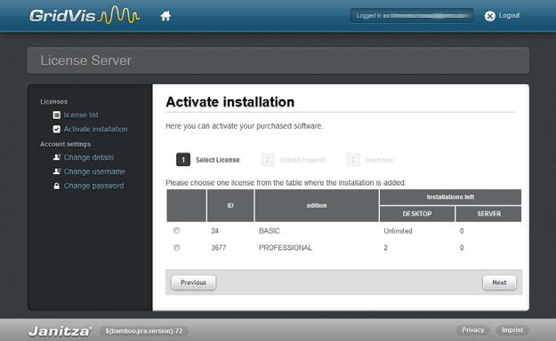 The window below provides a brief overview of the selected license that you can activate by clicking the Activate button.