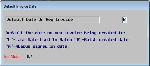 12) Changes to UICR Control Accounts, Receivables new controls have been added: Default Date on New Invoice: When an Invoice is created, date default options available.
