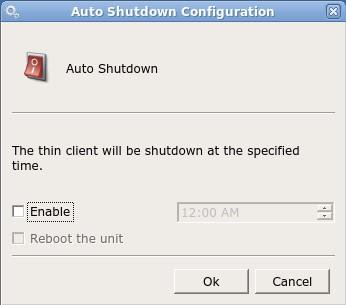 Auto Shutdown The Auto Shutdown applet allows administrators to enable the 5872 to be shut down